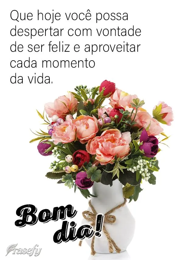 Que hoje você possa despertar com vontade de ser feliz e aproveitar cada momento da vida. Bom dia!