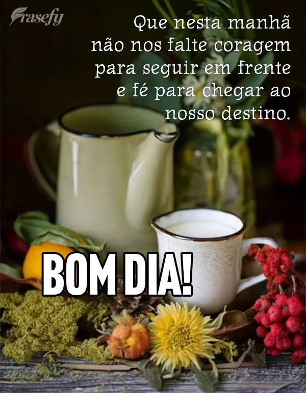 Que nesta manhã não nos falte coragem para seguir em frente e fé para chegar ao nosso destino.  Bom dia! 