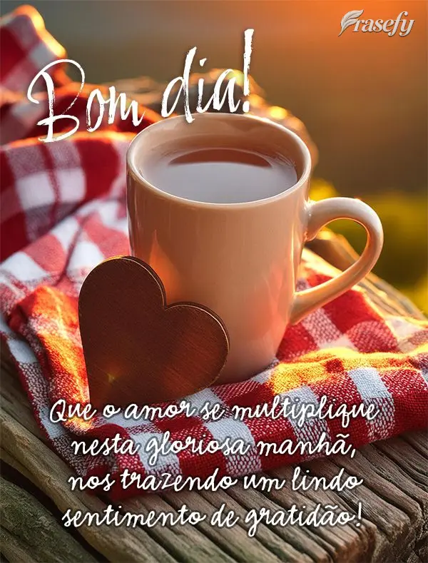 Que o amor se multiplique nesta gloriosa manhã, nos trazendo um lindo sentimento de gratidão! Bom dia!