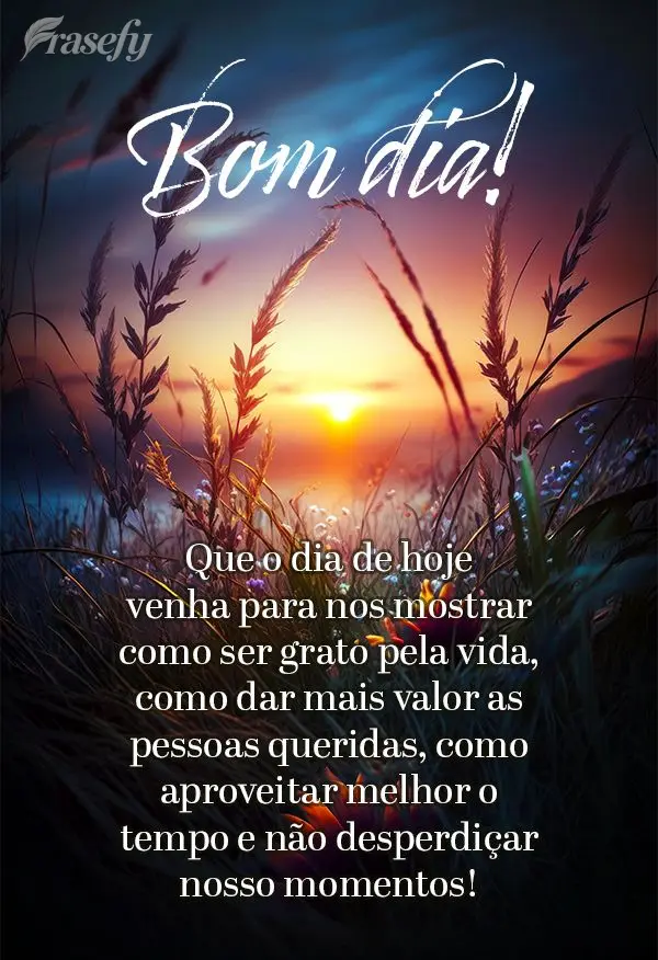 Que o dia de hoje venha para nos mostrar como ser grato pela vida, como dar mais valor as pessoas queridas, como aproveitar melhor o tempo e não desperd...