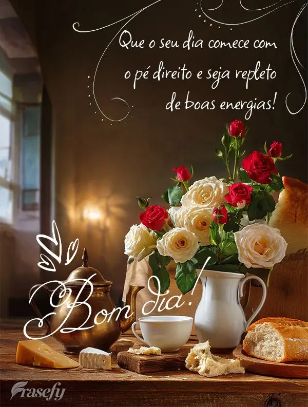 Que o seu dia comece com o pé direito e seja repleto de boas energias! Bom dia! 