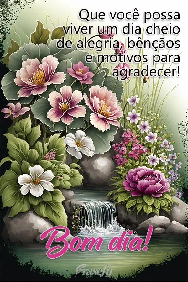 Que possa viver um dia cheio de alegria, bênçãos e motivos para agradecer! Bom dia!