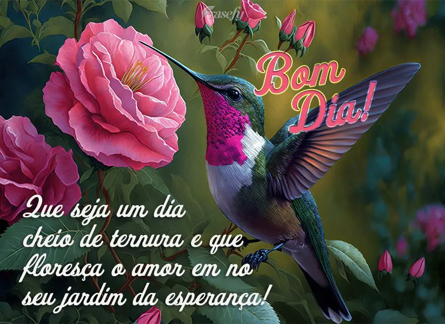 Que seja um dia cheio de ternura e que floresça o amor em nosso jardim da esperança! Bom dia!