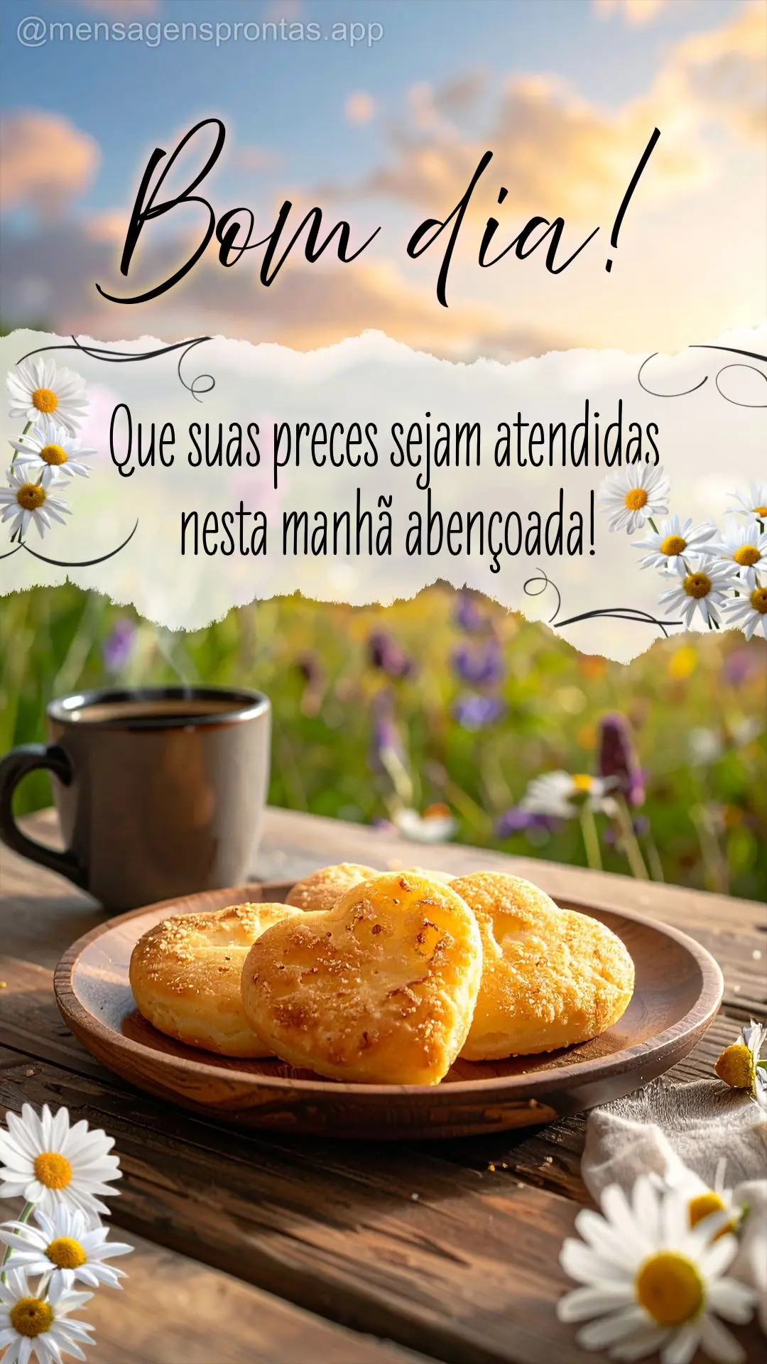 Que suas preces sejam atendidas nesta manhã abençoada! Bom dia!