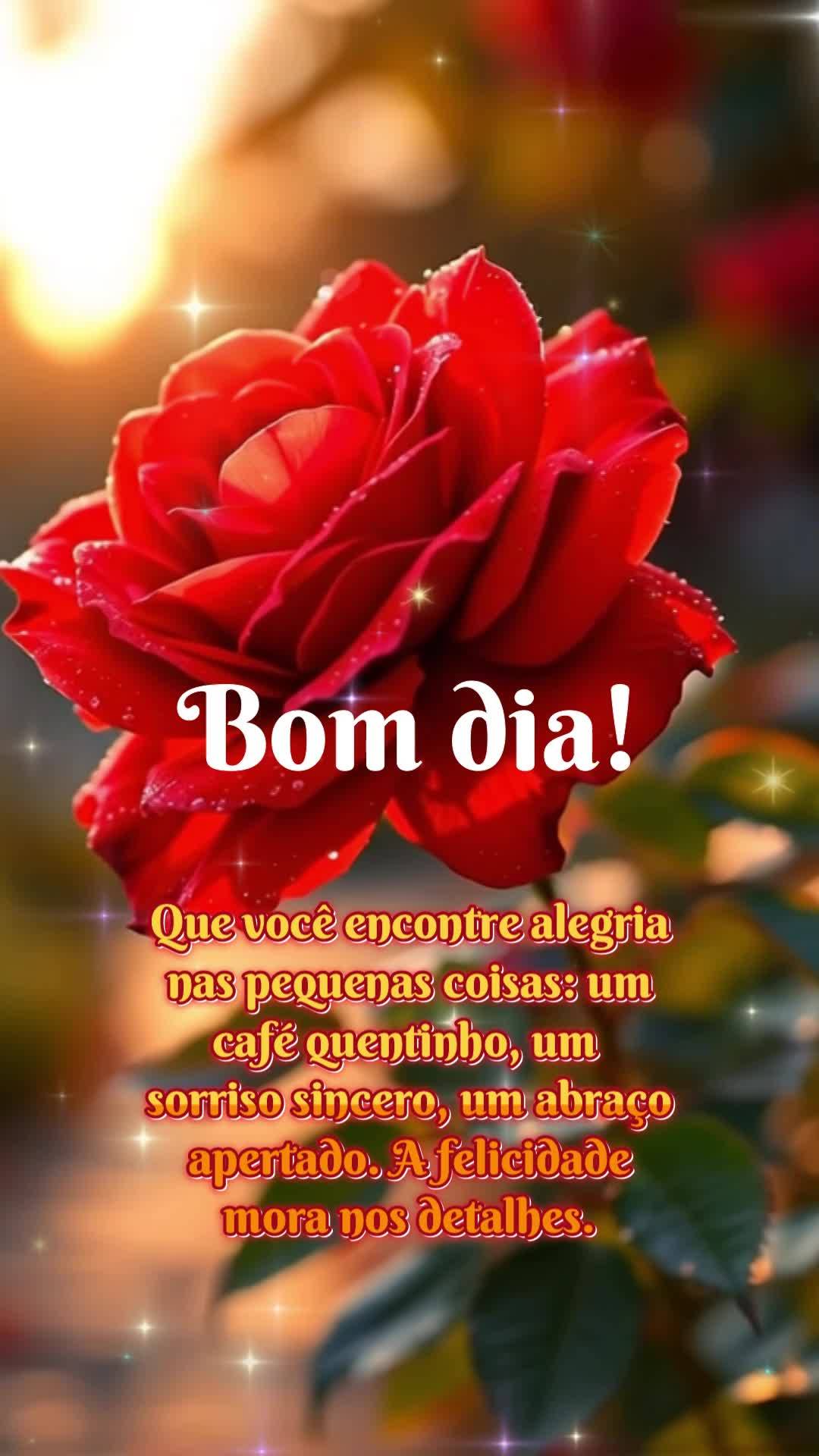 Que você encontre alegria nas pequenas coisas: um café quentinho, um sorriso sincero, um abraço apertado. A felicidade mora nos detalhes. Bom dia!