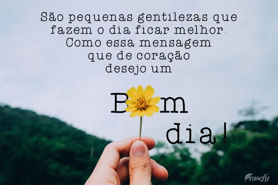 São pequenas gentilezas que fazem o dia ficar melhor... Como essa mensagem que envio de coração para desejar um  bom dia!