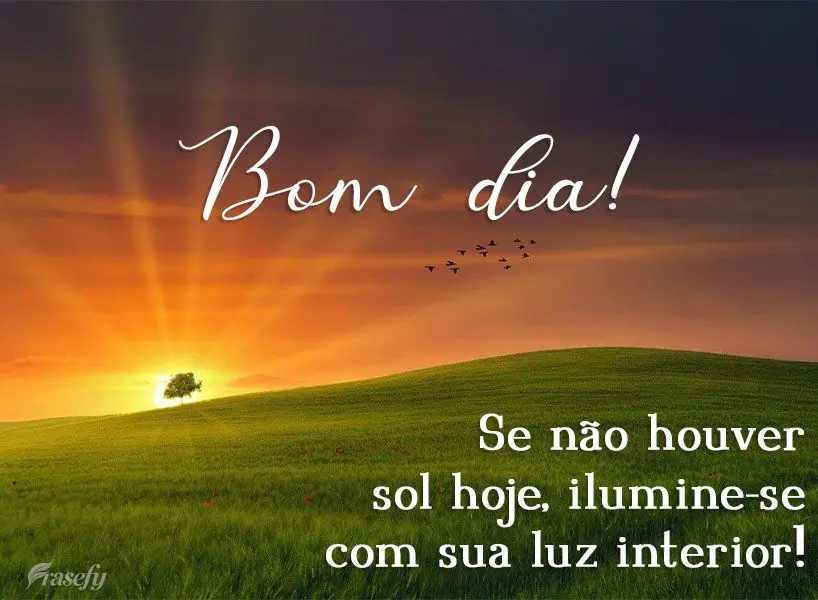 Se não houver sol hoje, ilumine-se com sua luz interior! Bom dia! 