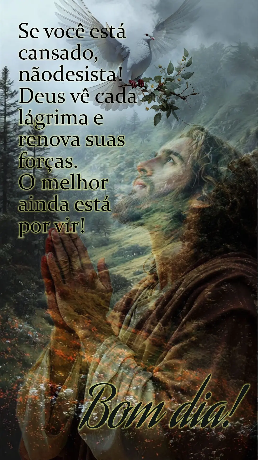 Se você está cansado, não desista! Deus vê cada lágrima e renova suas forças. O melhor ainda está por vir! 💪🙏