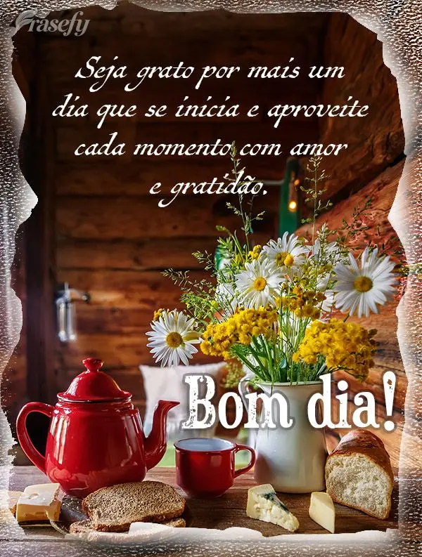 Seja grato por mais um dia que se inicia e aproveite cada momento com amor e gratidão. Bom dia!