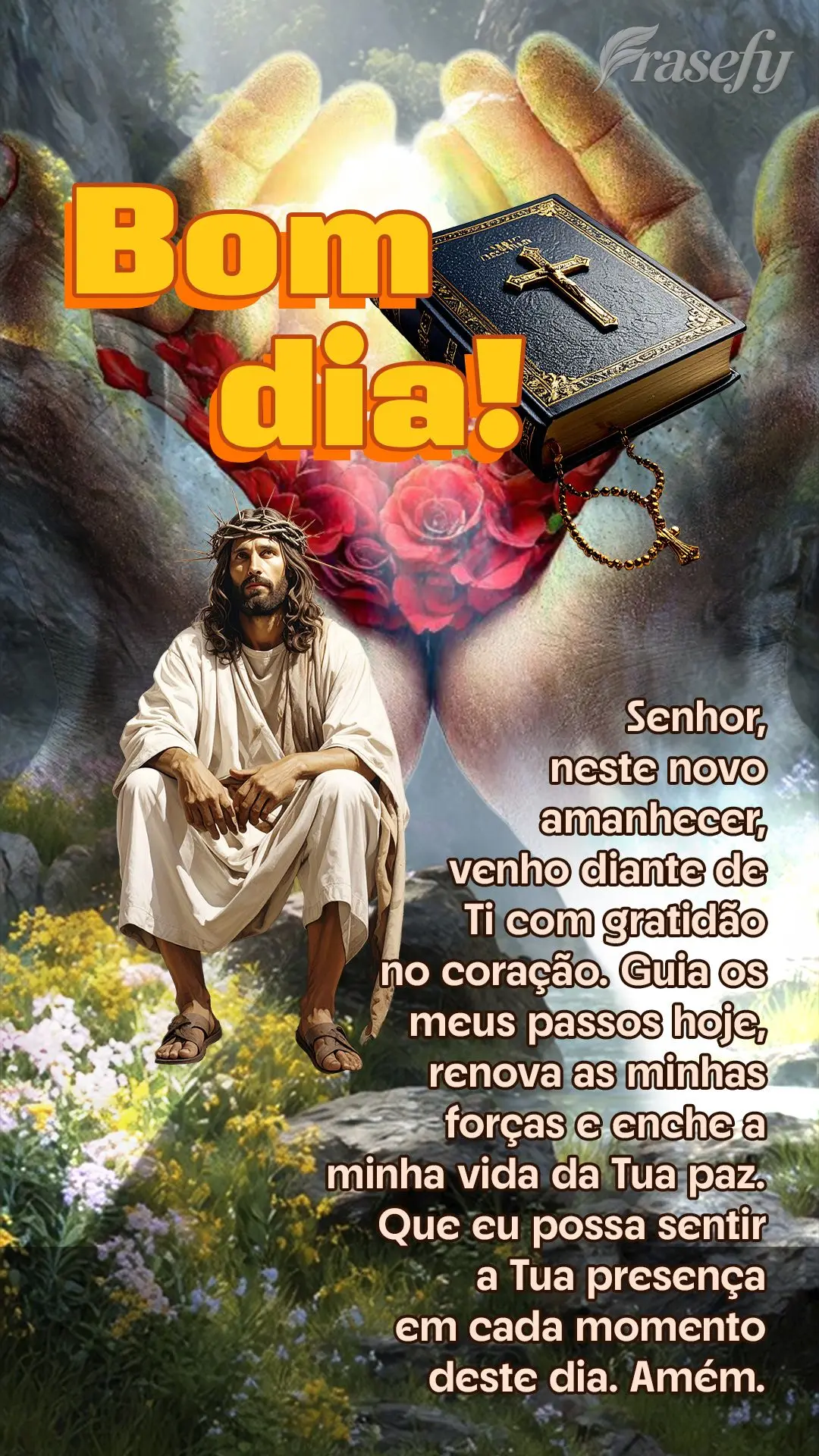 Senhor, neste novo amanhecer, venho diante de Ti com gratidão no coração. Guia os meus passos hoje, renova as minhas forças e enche a minha vida da T...