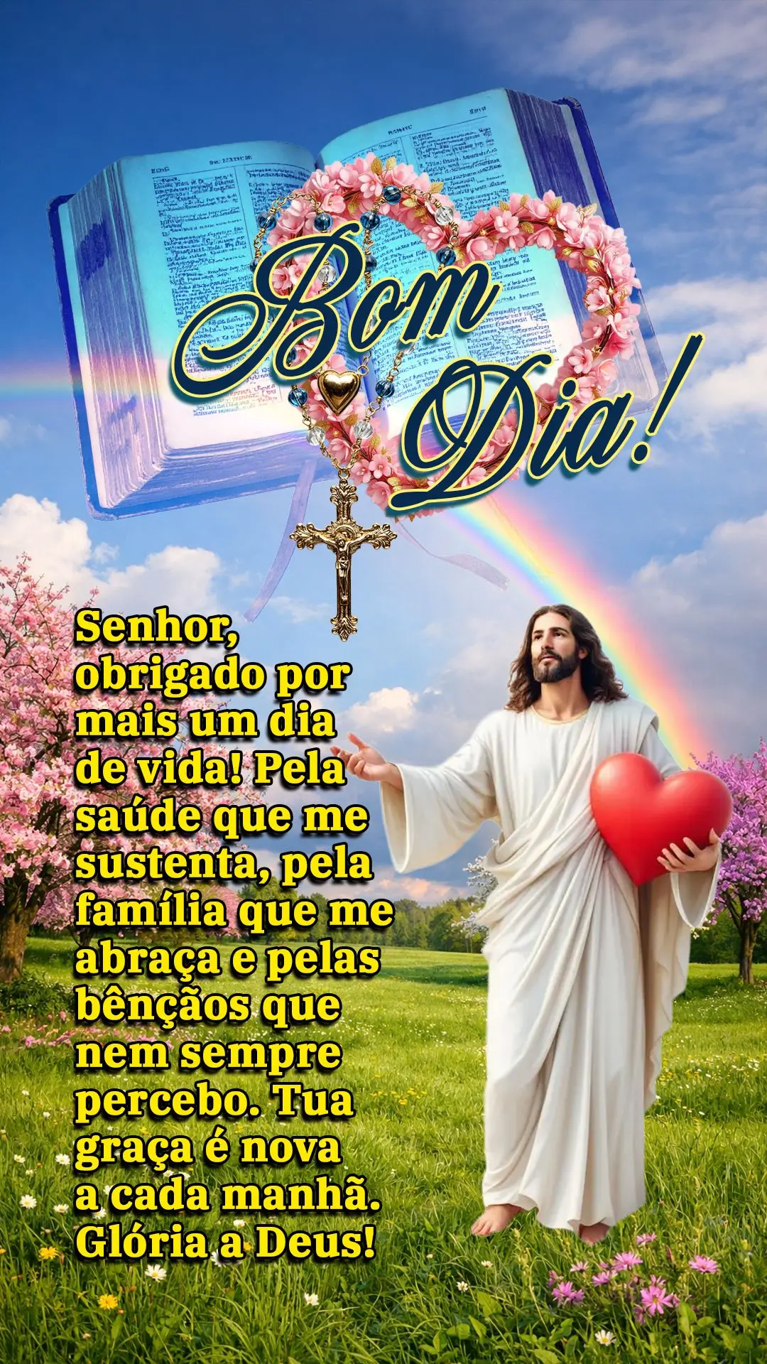 🙏 Senhor, obrigado por mais um dia de vida! Pela saúde que me sustenta, pela família que me abraça e pelas bênçãos que nem sempre percebo. Tua g...