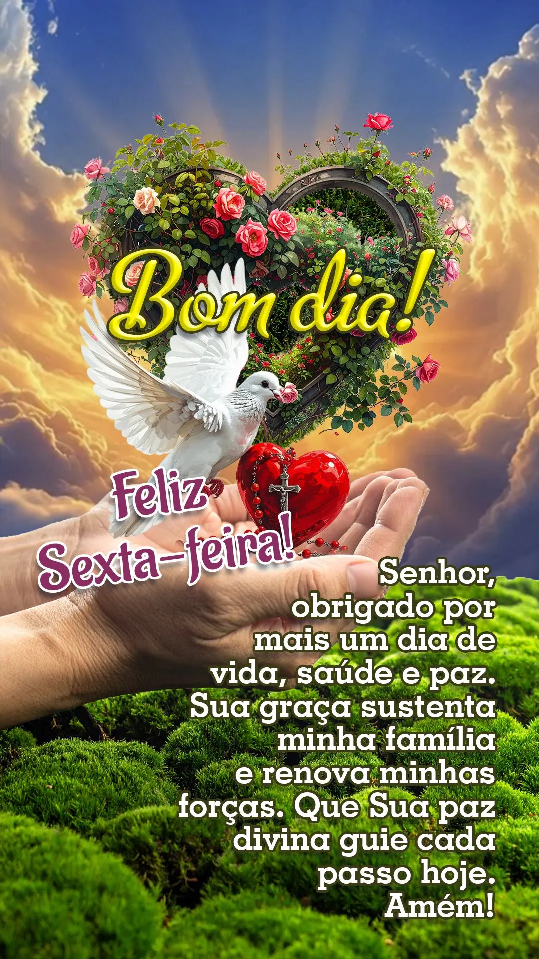 🌅✨ Bom dia, Sexta-feira!
Senhor, obrigado por mais um dia de vida, saúde e paz. Sua graça sustenta minha família e renova minhas forças. Que Sua...
