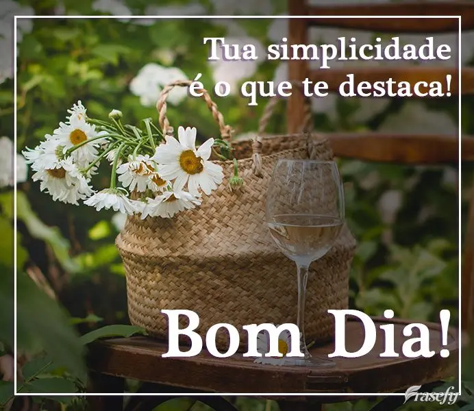 Tua simplicidade é o que te destaca! 
 Bom Dia!