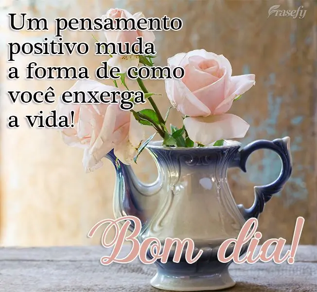 Um pensamento positivo muda a forma de como você enxerga a vida!  Bom Dia!