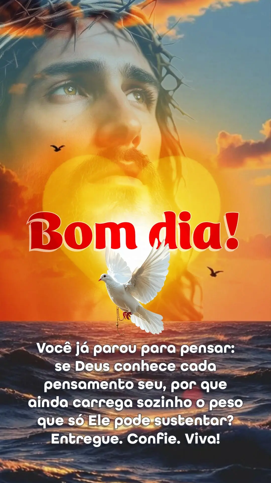 🌅 *Bom dia!* Você já parou para pensar: se Deus conhece cada pensamento seu, por que ainda carrega sozinho o peso que só Ele pode sustentar? Entreg...