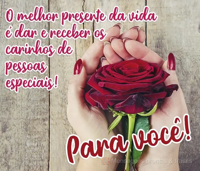 O melhor presente da vida é dar e receber os carinhos de pessoas especiais! 
 Para você!