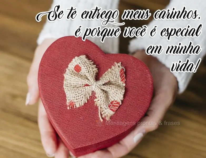 Se te entrego meus carinhos, é porque você é especial em minha vida!
