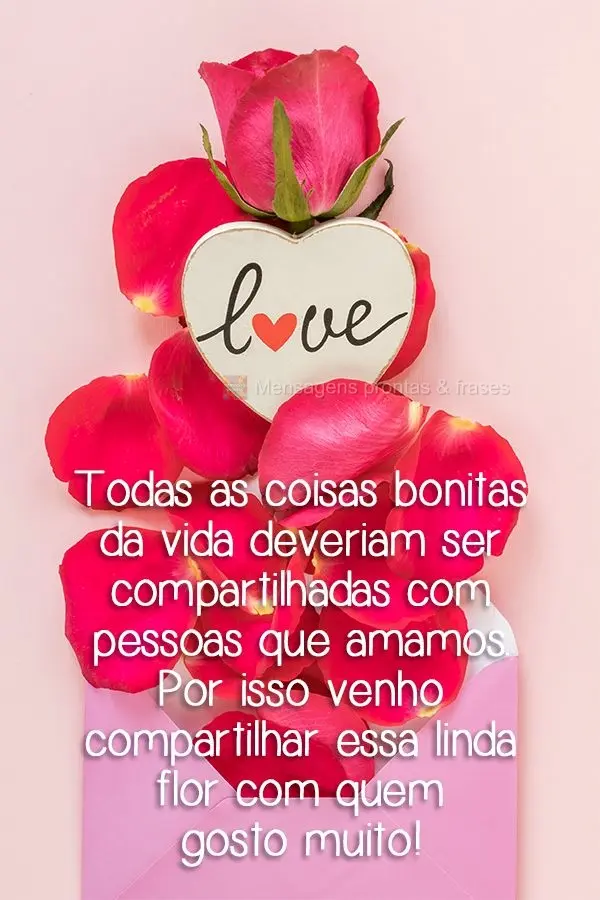 Todas as coisas bonitas da vida deveriam ser compartilhadas com pessoas que amamos. Por isso venho compartilhar essa linda flor com quem gosto muito!
...