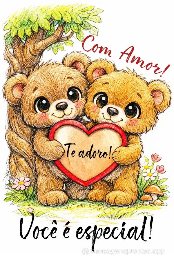 Com Amor!!! Te adoro! Você é especial!