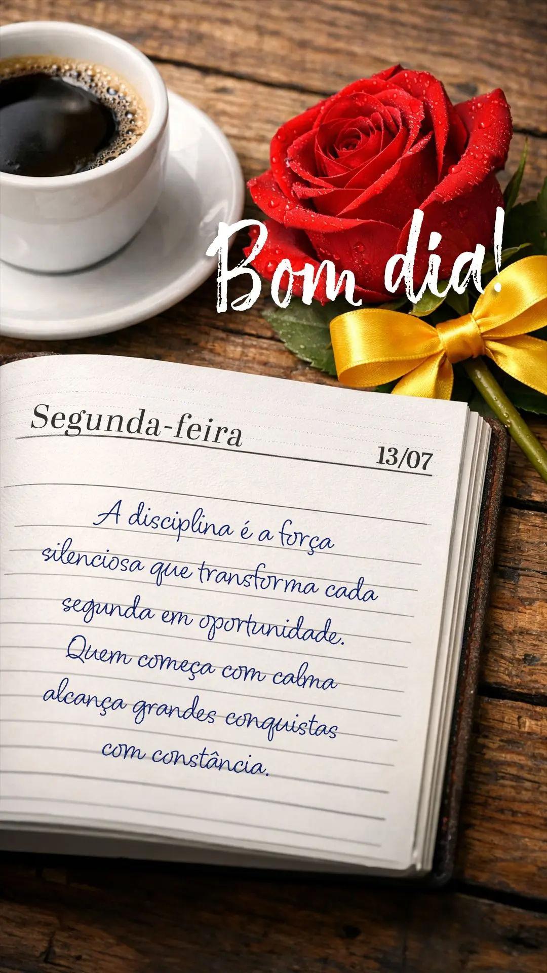 A disciplina é a força silenciosa que transforma cada segunda em oportunidade. Quem começa com calma alcança grandes conquistas com constância.