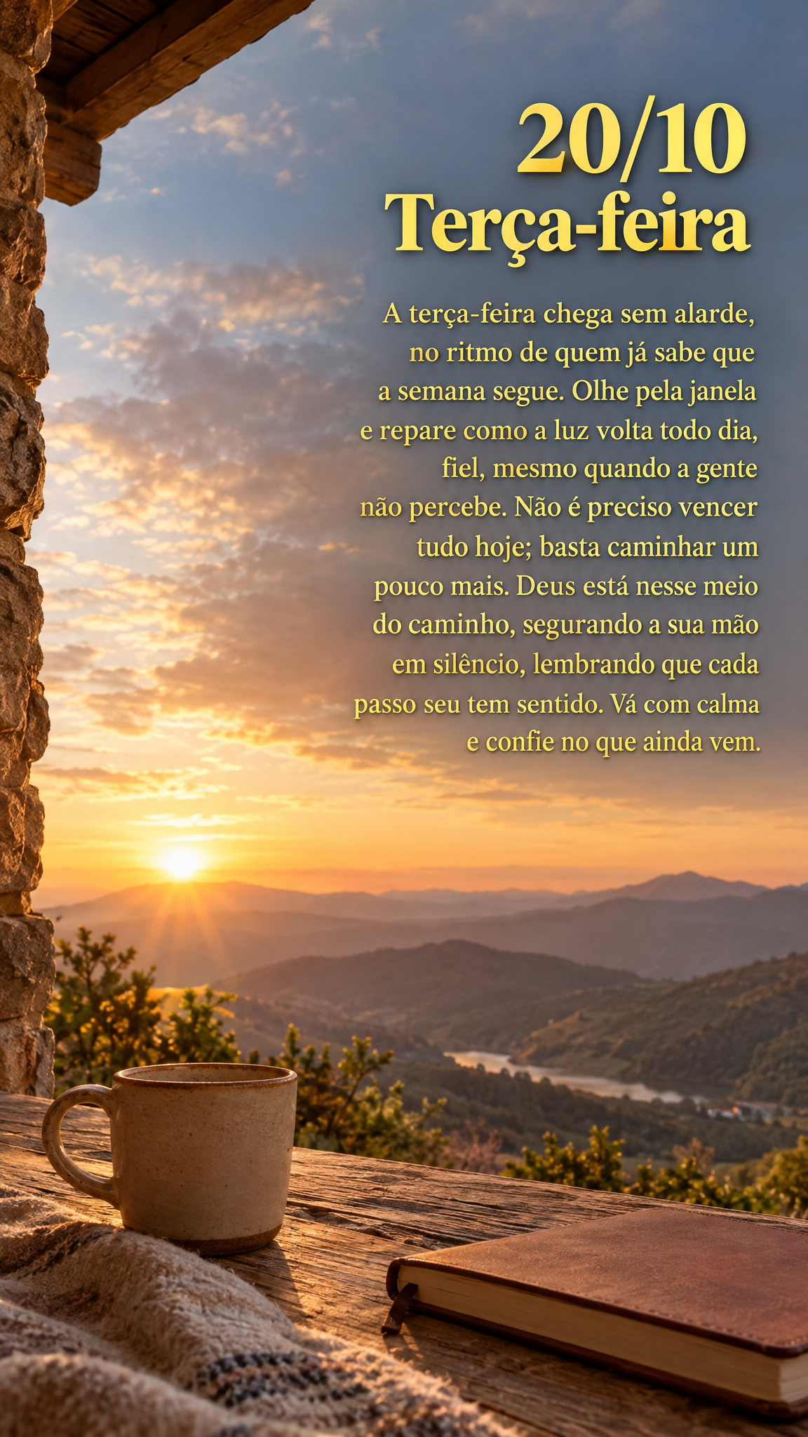 A terça-feira chega sem alarde, no ritmo de quem já sabe que a semana segue. Olhe pela janela e repare como a luz volta todo dia, fiel, mesmo quando a ...