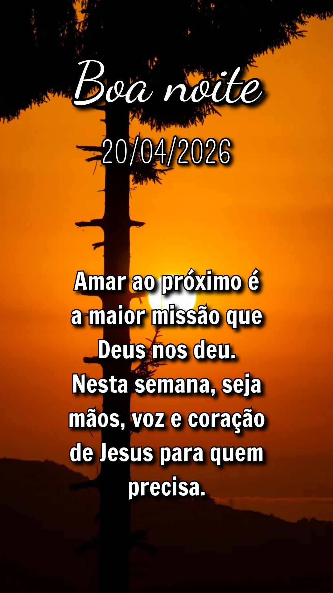 Amar ao próximo é a maior missão que Deus nos deu. Nesta semana, seja mãos, voz e coração de Jesus para quem precisa.