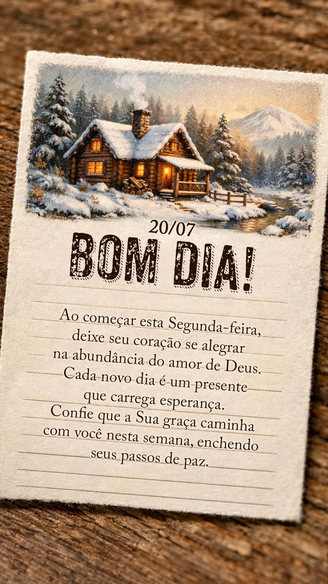 Ao começar esta segunda-feira, deixe seu coração se alegrar na abundância do amor de Deus. Cada novo dia é um presente que carrega esperança. Confi...