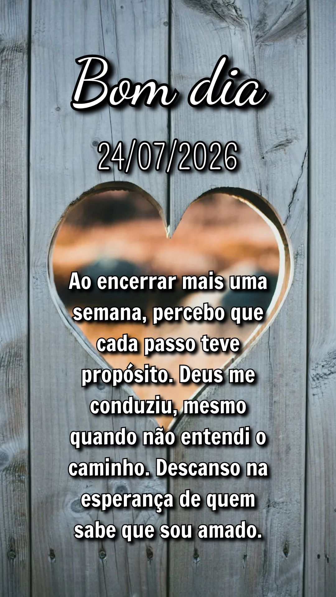 Ao encerrar mais uma semana, percebo que cada passo teve propósito. Deus me conduziu, mesmo quando não entendi o caminho. Descanso na esperança de que...