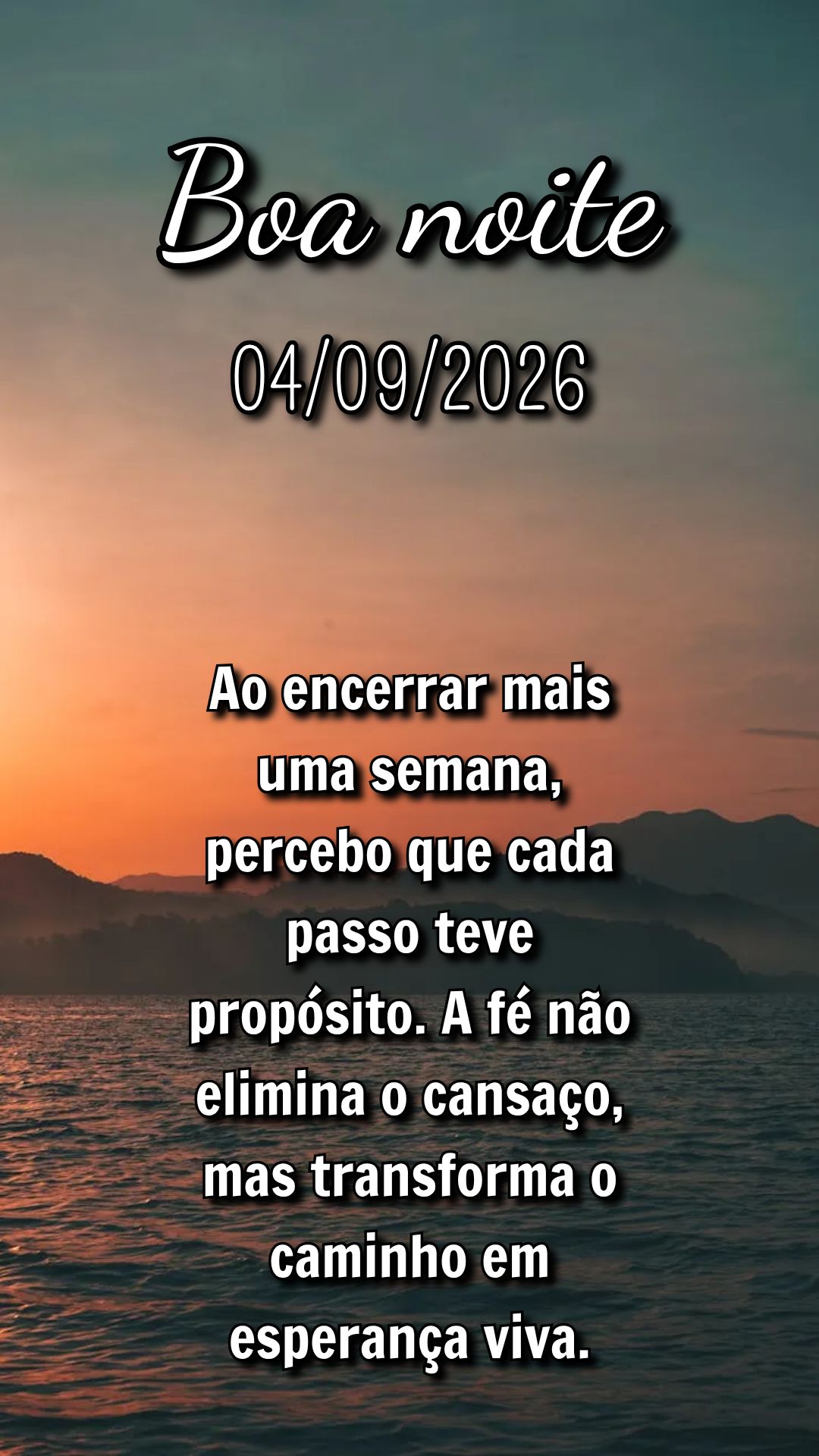 Ao encerrar mais uma semana, percebo que cada passo teve propósito. A fé não elimina o cansaço, mas transforma o caminho em esperança viva.