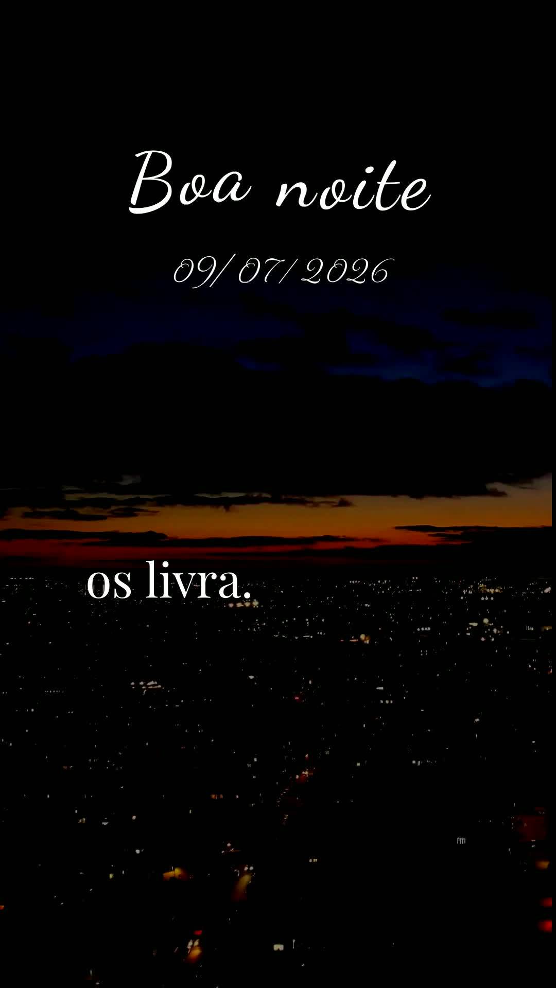 Boa noite. Nesta quinta-feira, 9 de Julho de 2026, eu ergo minha voz e declaro que a bênção do Senhor te alcance onde quer que você esteja neste mome...