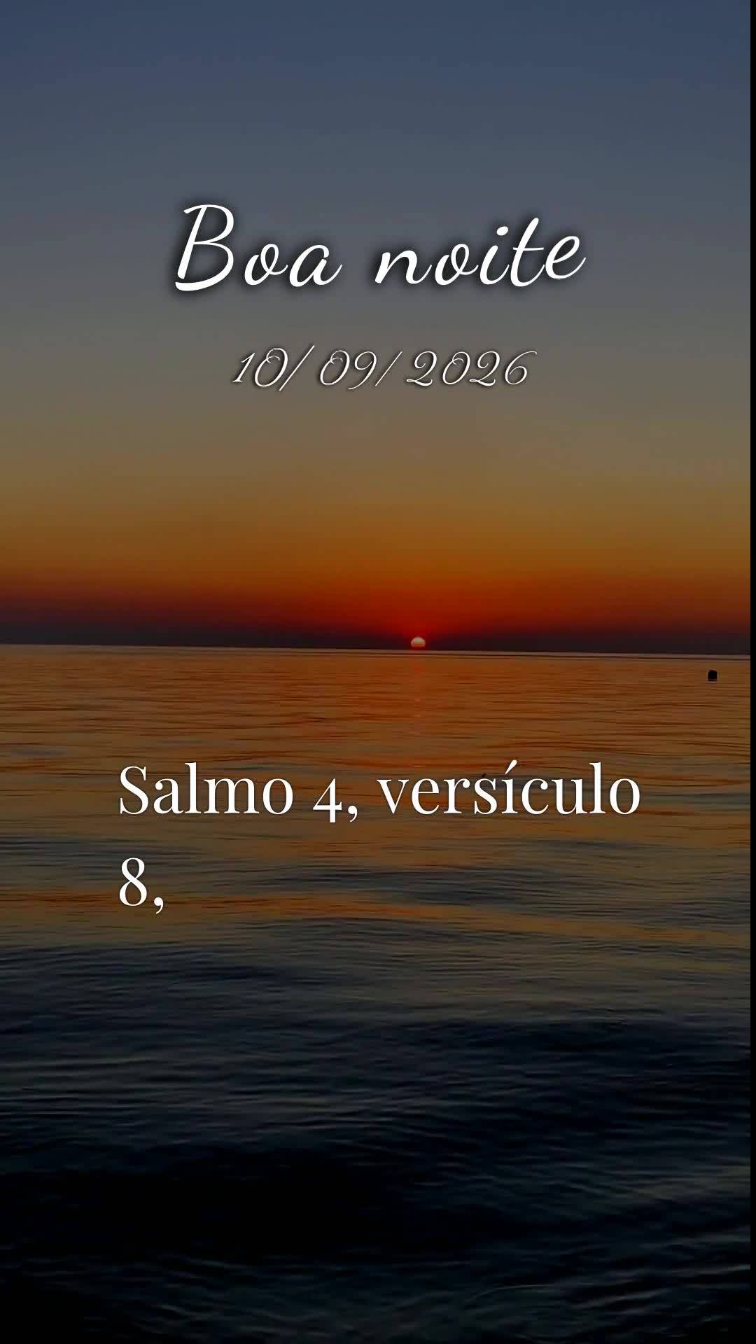 Boa noite. Nesta quinta-feira, dez de setembro de dois mil e vinte e seis, que Deus abençoe este momento de descanso, renovando suas forças e acalmando...