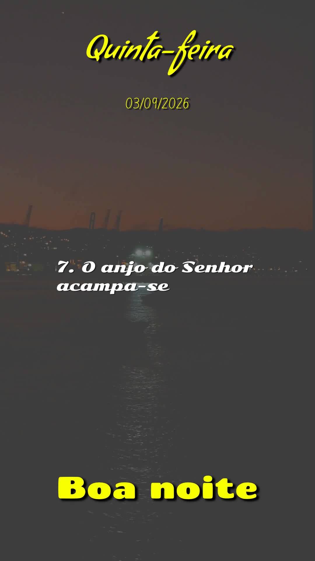 Boa noite. Nesta quinta-feira, três de setembro, início de um novo ciclo, que a bênção do Senhor te alcance onde quer que você esteja neste exato m...