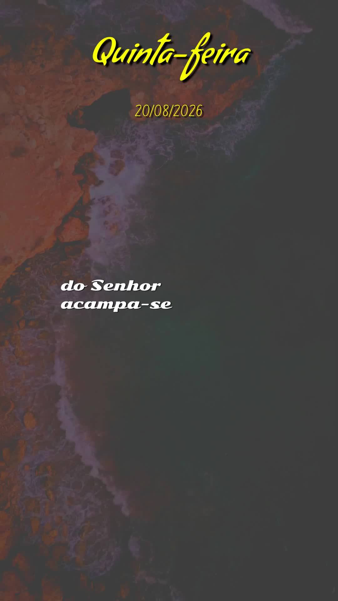 Boa noite. Nesta Quinta-feira, vinte de Agosto de dois mil e vinte e seis, eu oro, eu declaro e eu profetizo que a bênção do Senhor te alcance onde qu...
