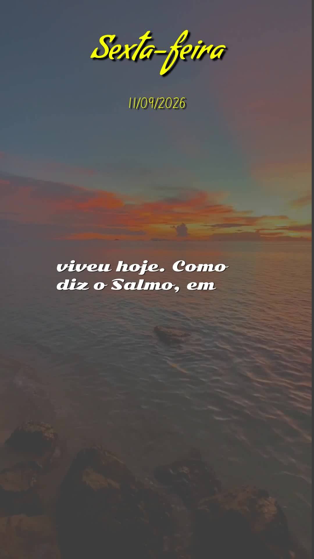 Boa noite. Nesta sexta-feira, 11 de Setembro de 2026, chegamos ao fim de mais uma semana com o coração cheio de gratidão. Que Deus abençoe este momen...
