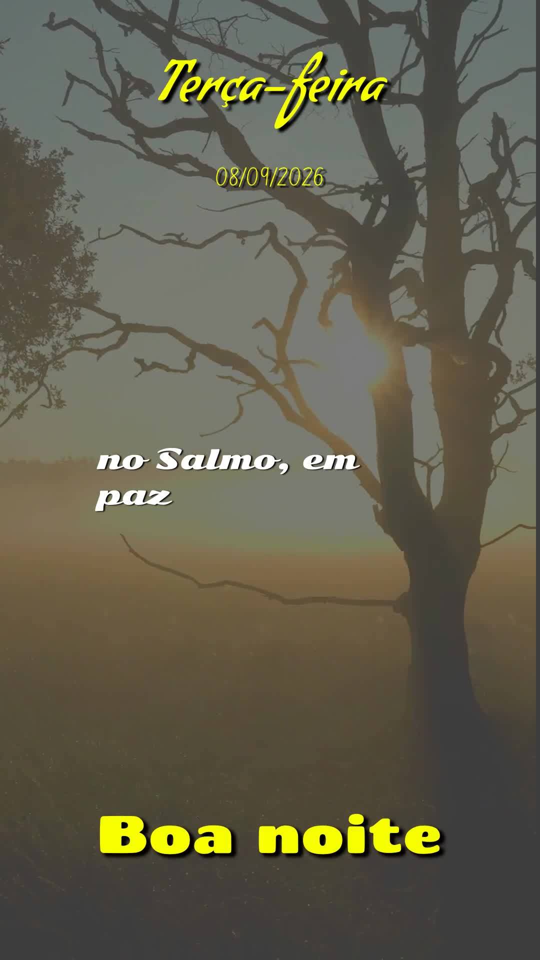 Boa noite. Nesta terça-feira, 8 de Setembro de 2026, que Deus abençoe este momento de descanso, renovando suas forças e acalmando o seu coração. Que...