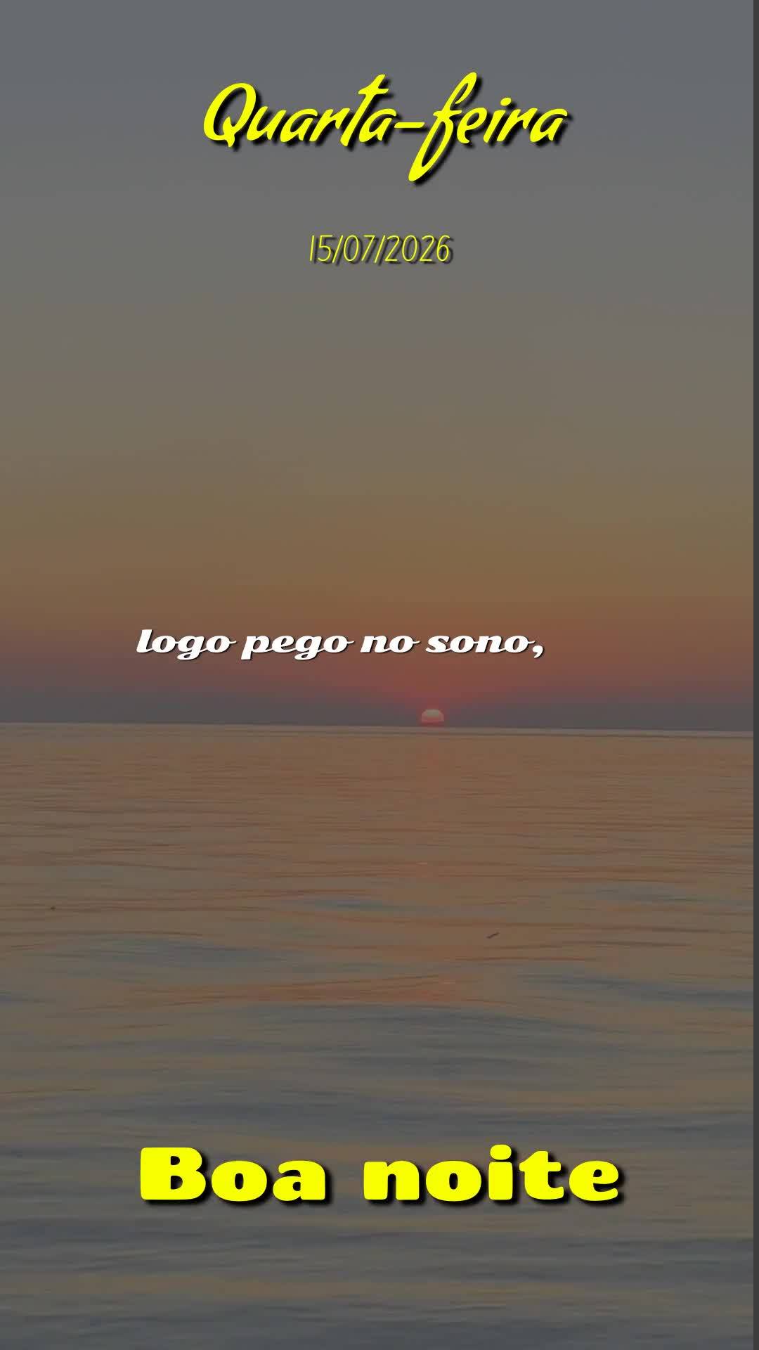 Boa noite. Nesta tranquila quarta-feira, 15 de Julho de 2026, que Deus abençoe este momento de descanso, renovando suas forças e acalmando seu coraçã...