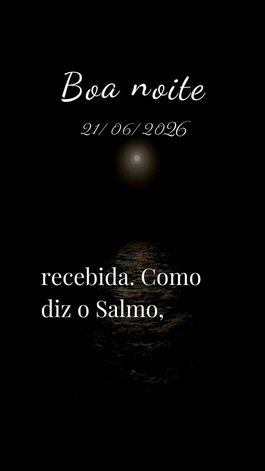 Boa noite. Neste domingo, vinte e um de junho de dois mil e vinte e seis, enquanto o inverno chega suave ao nosso hemisfério, que Deus abençoe este mom...
