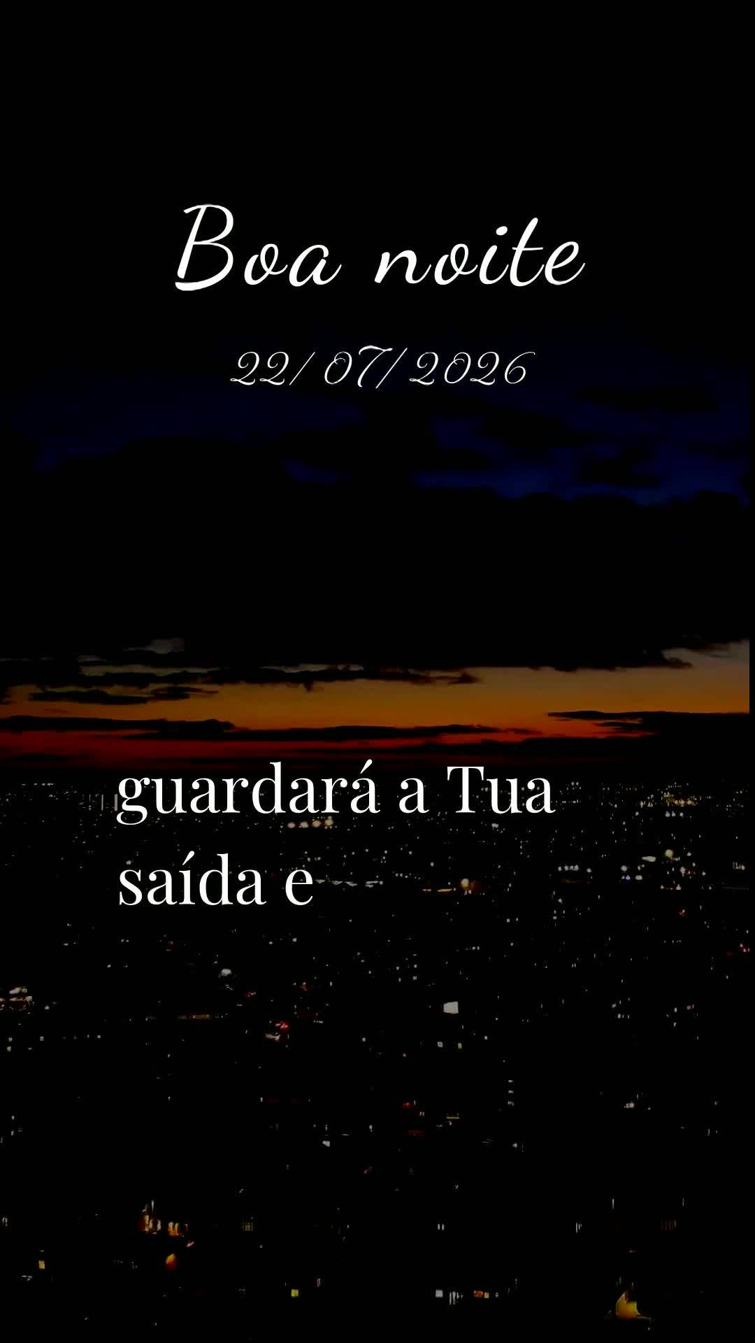 Boa noite. Obrigado, meu Deus, por mais uma quarta-feira vencida, mais um dia da tua infinita bondade. Tu me livraste de todo mal e me concedeste saúde ...
