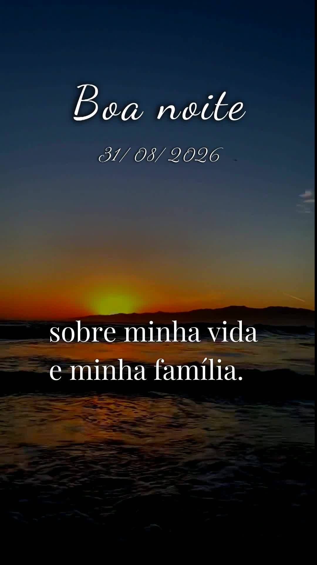 Boa noite, Senhor. Obrigado, meu Deus, por mais uma segunda-feira vencida, o último dia de agosto que agora se encerra. Tu me livraste de todo mal e me ...
