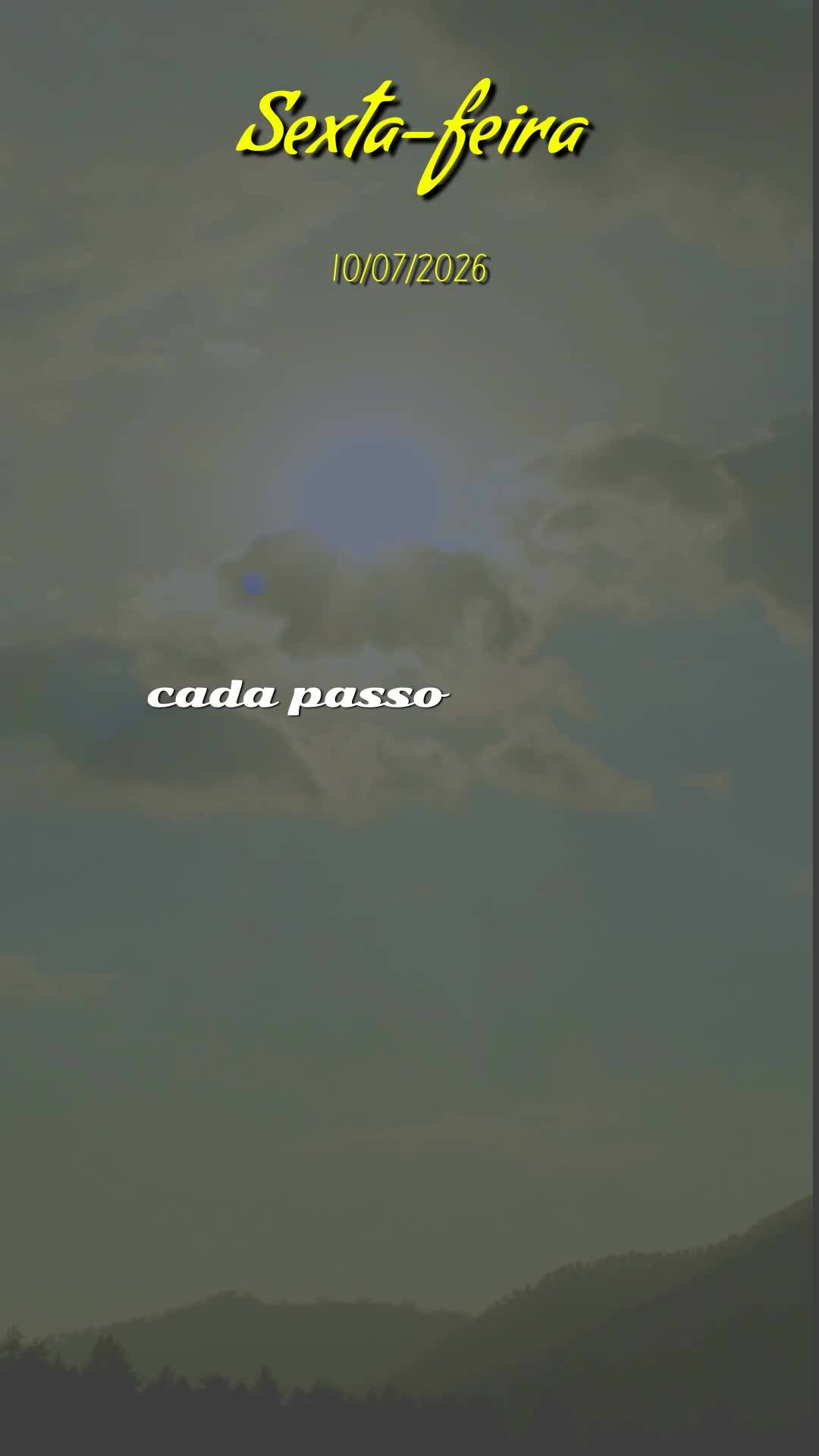 Bom dia! Nesta sexta-feira, 10 de Julho de 2026, quero te desejar uma manhã cheia da presença de Deus. Que não te falte ânimo, força e fé para ence...