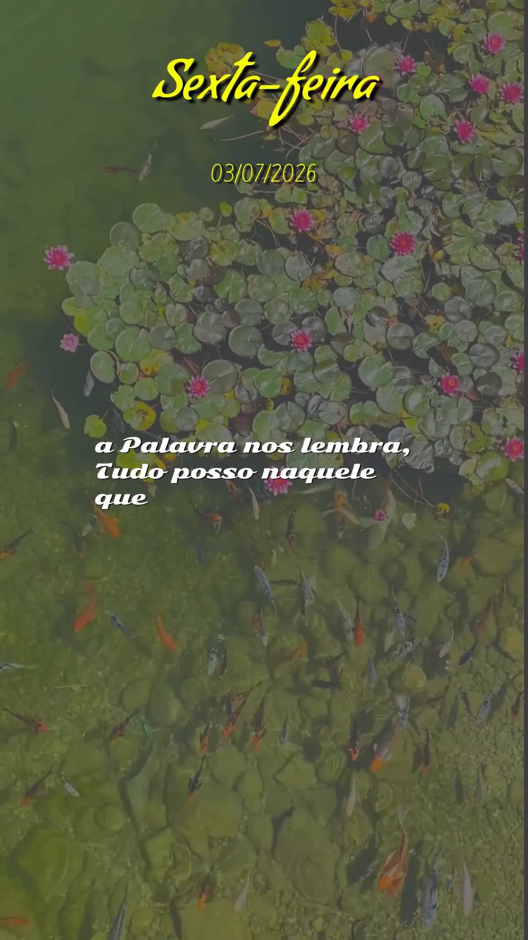 Bom dia! Nesta sexta-feira, três de julho de dois mil e vinte e seis, eu desejo que Deus te guarde, te cuide e te proteja em cada passo. Que Ele te livr...