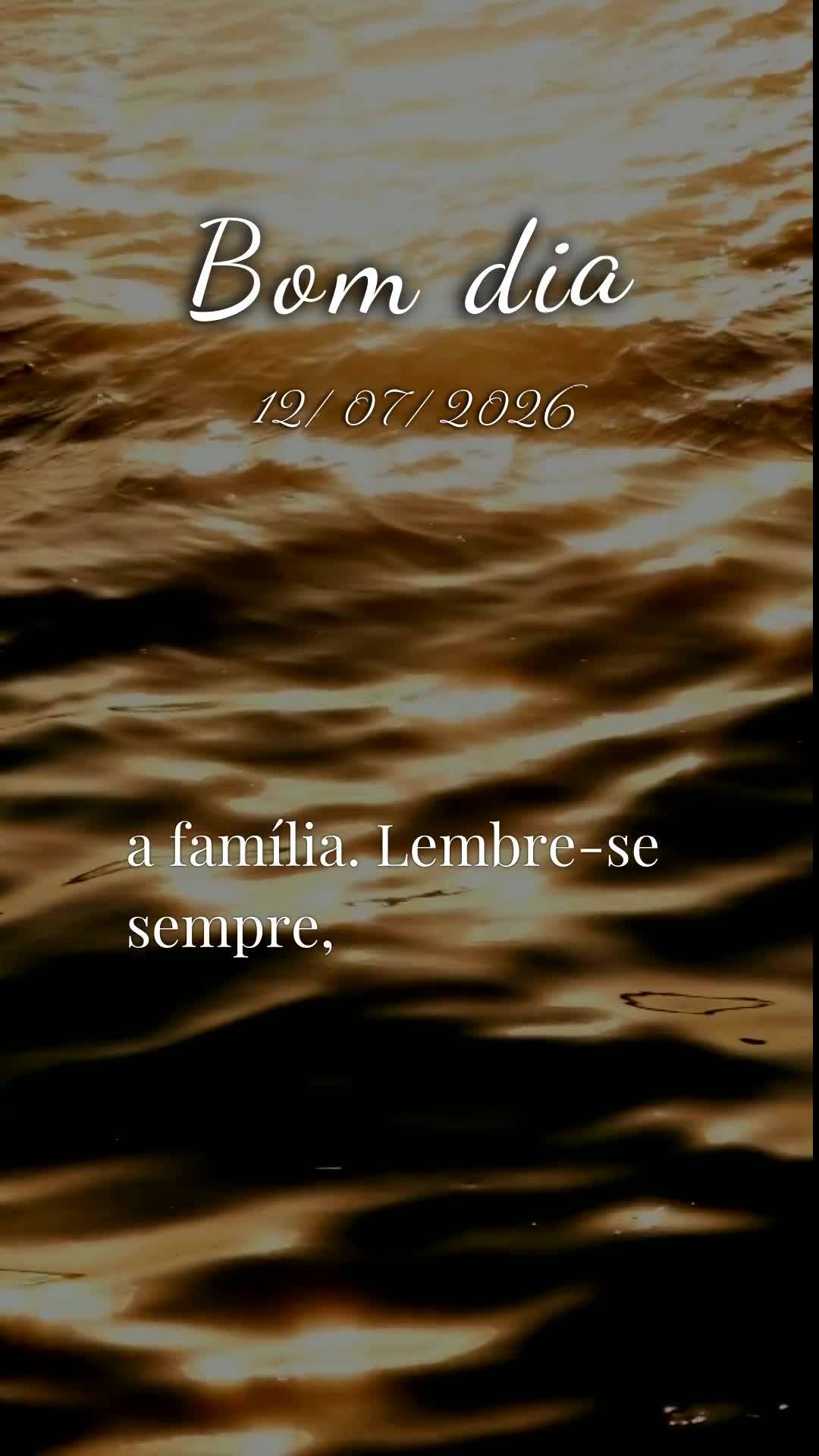 Bom dia! Neste Domingo, 12 de Julho de 2026, que a paz de Deus repouse sobre o seu coração. Que hoje não lhe falte ânimo, força e fé para vencer qu...