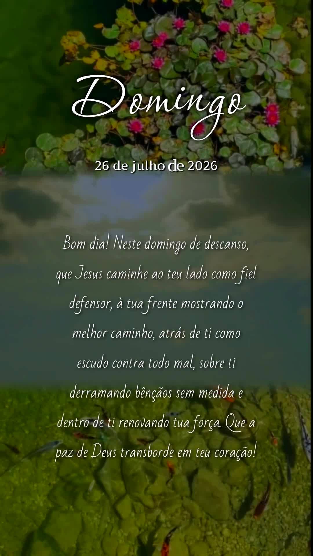 Bom dia! Neste domingo de descanso, que Jesus caminhe ao teu lado como fiel defensor, à tua frente mostrando o melhor caminho, atrás de ti como escudo ...