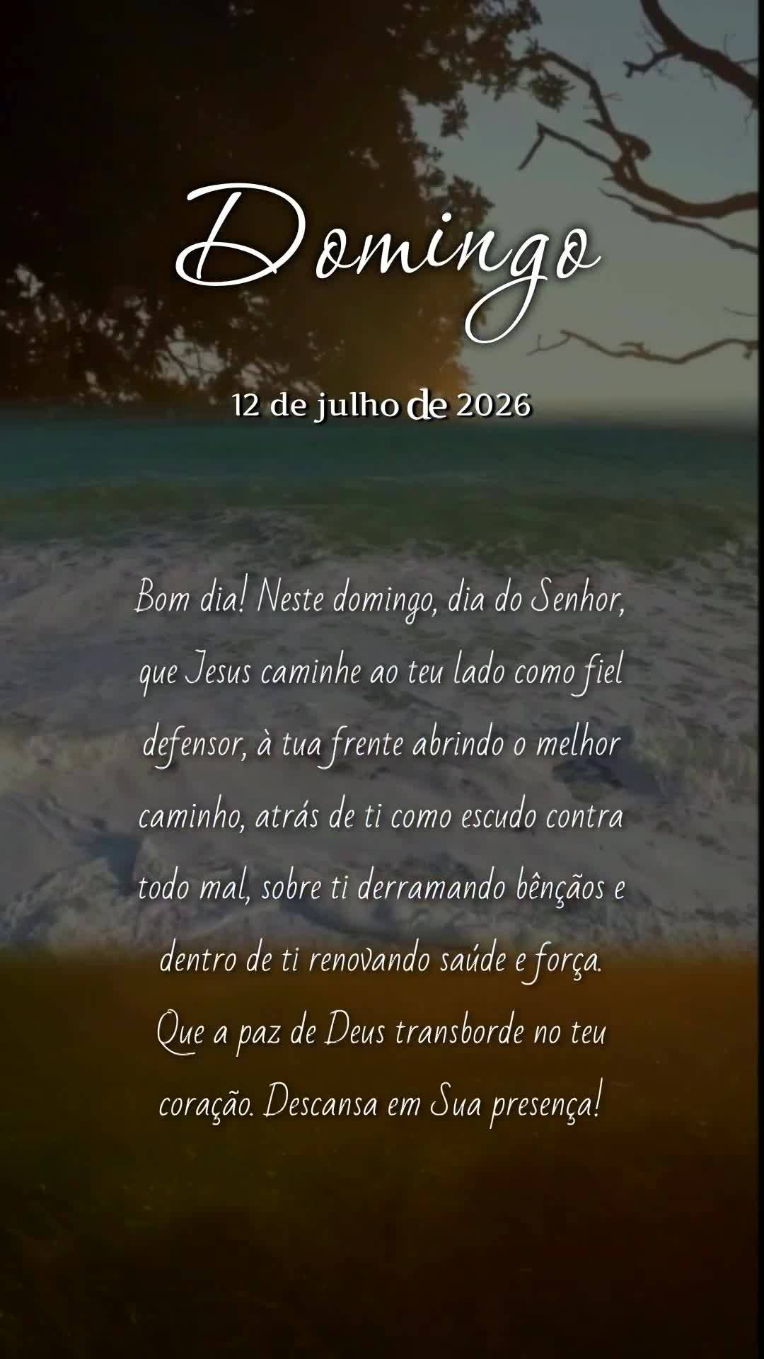 Bom dia! Neste domingo, dia do Senhor, que Jesus caminhe ao teu lado como fiel defensor, à tua frente abrindo o melhor caminho, atrás de ti como escudo...