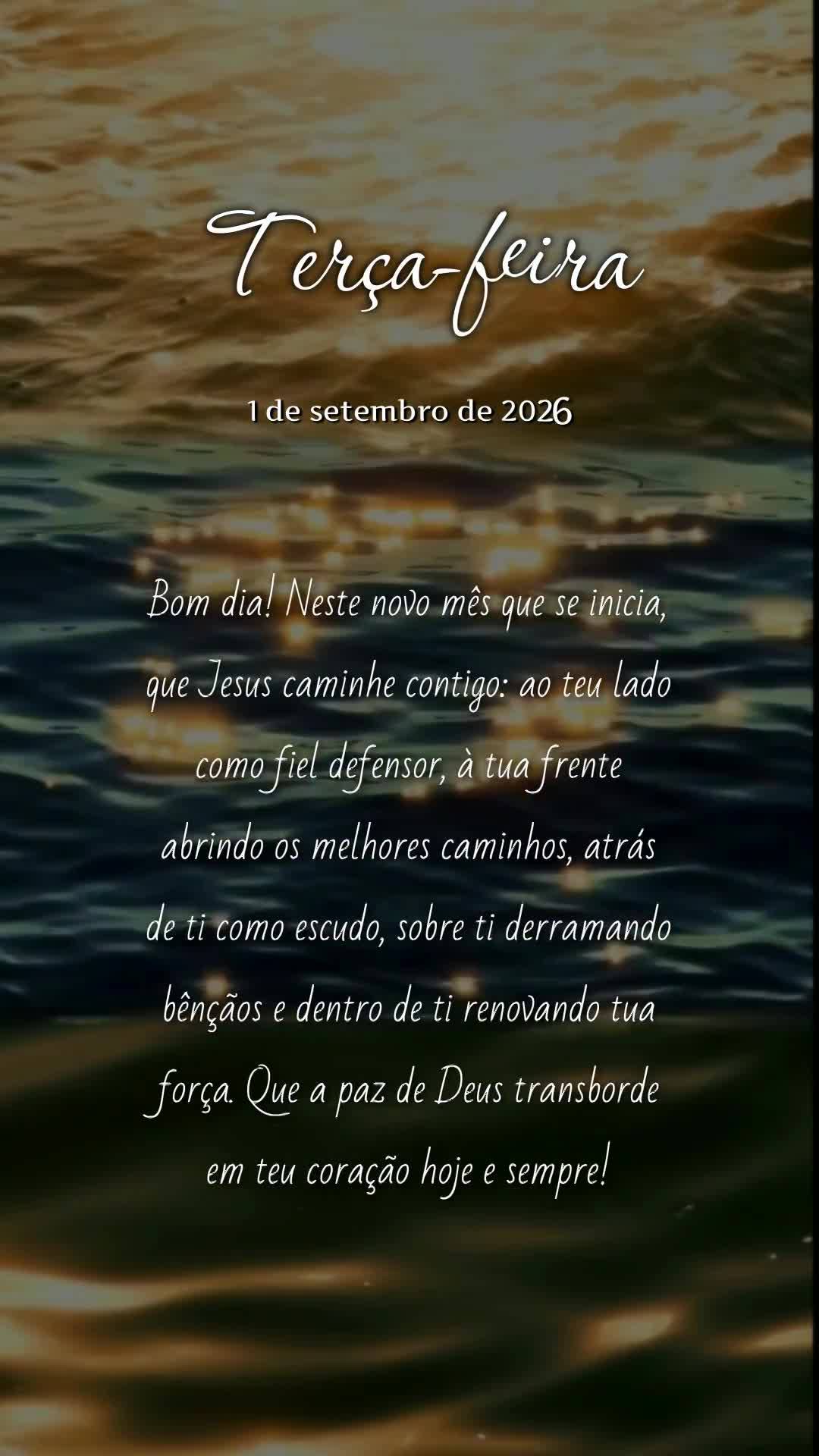 Bom dia! Neste novo mês que se inicia, que Jesus caminhe contigo: ao teu lado como fiel defensor, à tua frente abrindo os melhores caminhos, atrás de ...