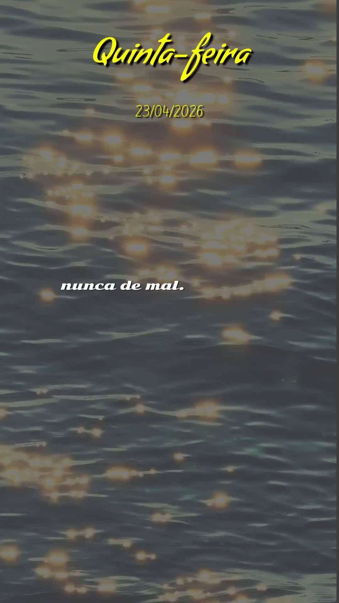 Bom dia! Que esta quinta-feira, 23 de abril de 2026, seja marcada pela mão poderosa de Deus sobre a sua vida. Declaro sobre você uma bênção abundant...