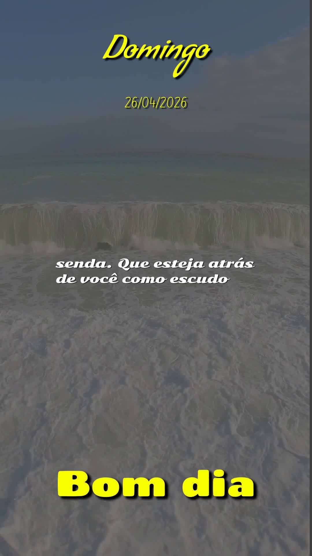 Bom dia! Que este domingo, 26 de abril de 2026, seja marcado pela presença poderosa do Senhor Jesus em sua vida. Que Ele caminhe ao seu lado como fiel d...