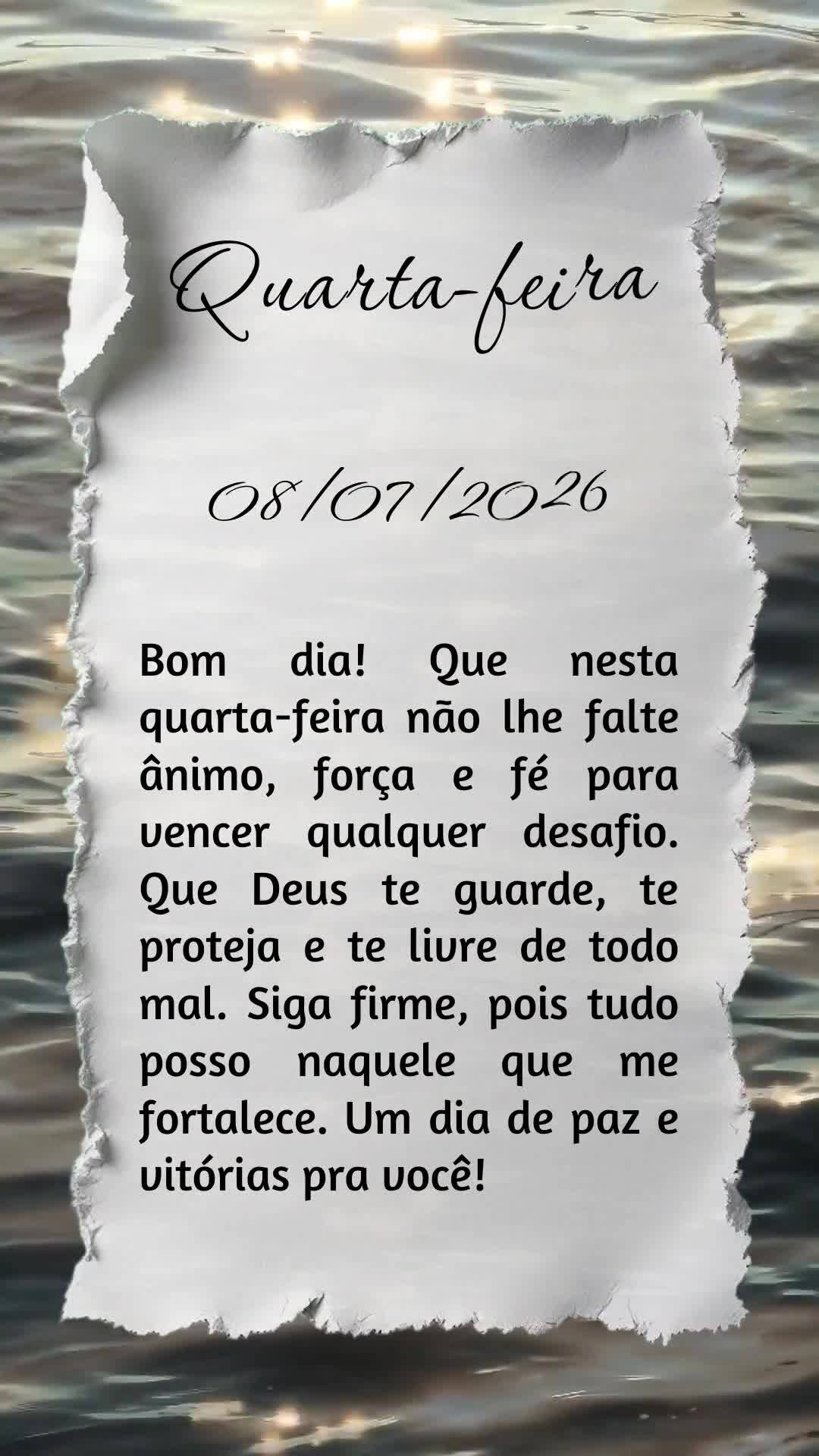 Bom dia! Que nesta quarta-feira não lhe falte ânimo, força e fé para vencer qualquer desafio. Que Deus te guarde, te proteja e te livre de todo mal. ...