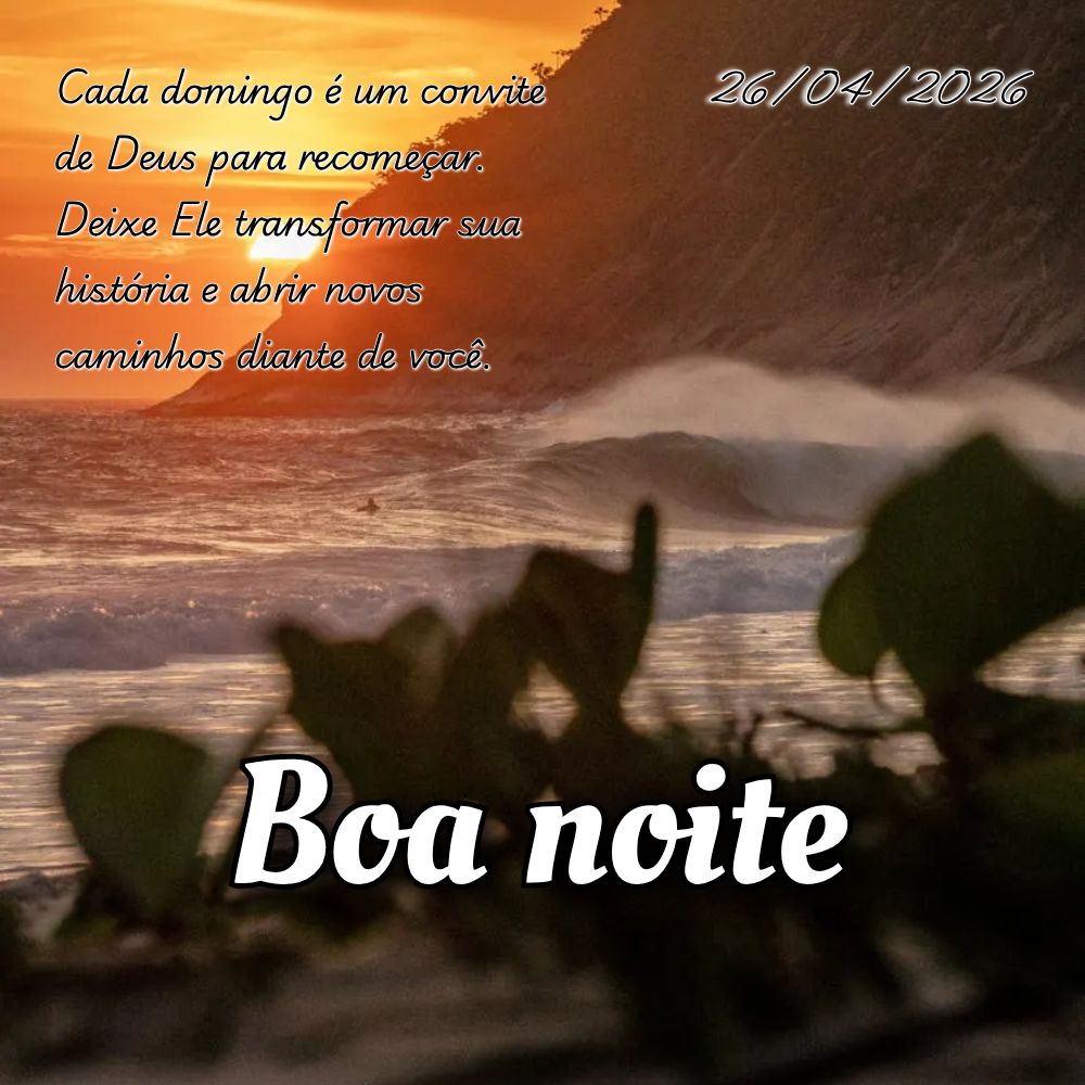 Cada domingo é um convite de Deus para recomeçar. Deixe Ele transformar sua história e abrir novos caminhos diante de você.