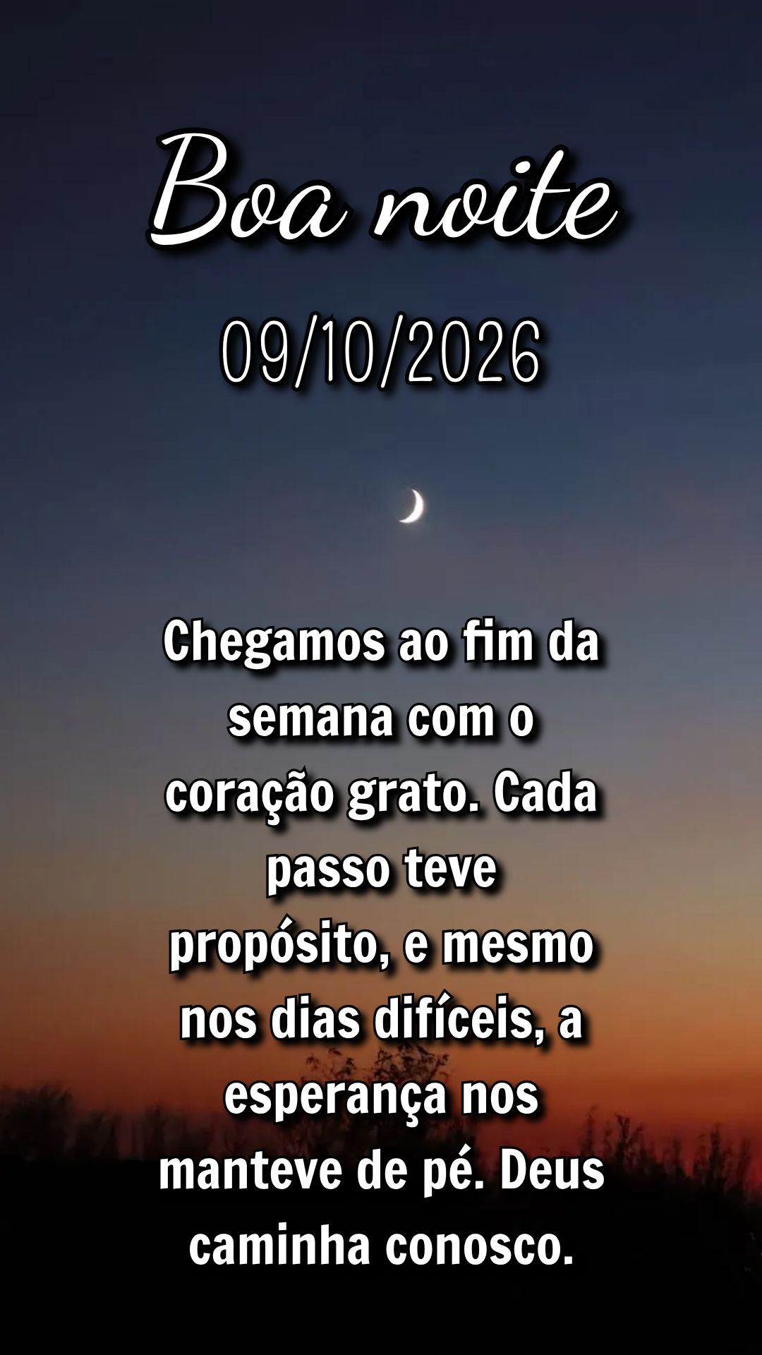 Chegamos ao fim da semana com o coração grato. Cada passo teve propósito, e mesmo nos dias difíceis, a esperança nos manteve de pé. Deus caminha co...
